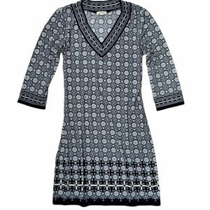 Max studio S blue floral mid length dress nwot